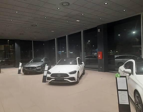 proyecto iluminación led concesionario Mercedes en Castellón